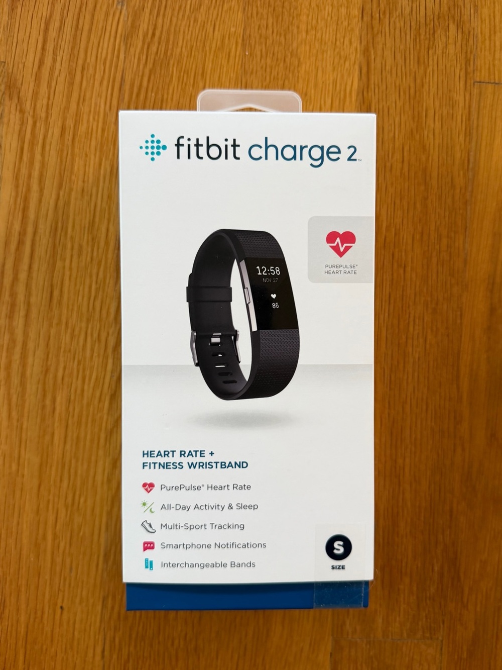 NWT fitbit Charge 2 Fitness Wristband - Black, Size S